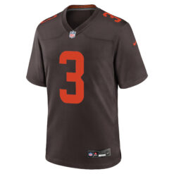 Alternative view of Jerry Jeudy Cleveland Browns Brown Alternate Game Jersey - All Stitched