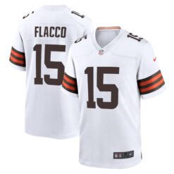 Joe Flacco Cleveland Browns White Away Game Jersey - All Stitched