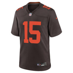 Alternative view of Joe Flacco Cleveland Browns Brown Alternate Game Jersey - All Stitched