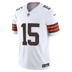 Alternative view of Joe Flacco Cleveland Browns White Away Vapor F.U.S.E Limited Jersey - All Stitched