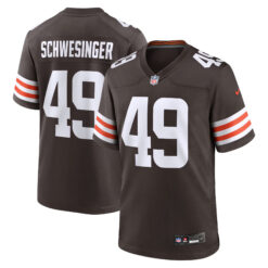 Carson Schwesinger Cleveland Browns Brown Home Game Jersey - All Stitched