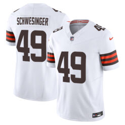 Carson Schwesinger Cleveland Browns White Away Vapor F.U.S.E Limited Jersey - All Stitched