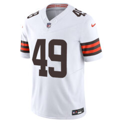 Alternative view of Carson Schwesinger Cleveland Browns White Away Vapor F.U.S.E Limited Jersey - All Stitched