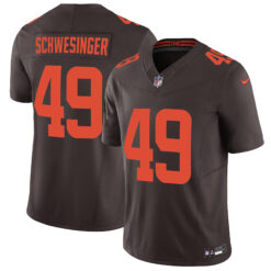 Carson Schwesinger Cleveland Browns Brown Alternate Vapor F.U.S.E Limited Jersey - All Stitched