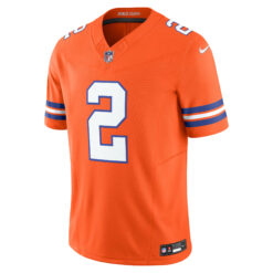 Alternative view of Patrick Surtain II Denver Broncos Orange Mile High Collection 1977 Throwback Vapor F.U.S.E Limited Jersey - All Stitched