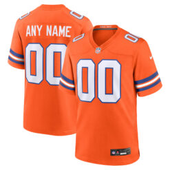 Custom Denver Broncos Orange Mile High Collection 1977 Throwback Game Jersey - All Stitched