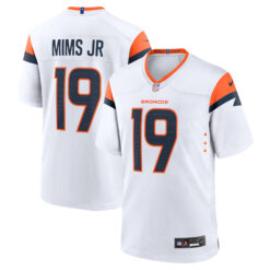 Marvin Mims Jr Denver Broncos White Away Game Jersey - All Stitched