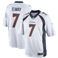 John Elway Denver Broncos White Jersey - All Stitched