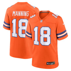 Peyton Manning Denver Broncos Orange Mile High Collection 1977 Throwback Game Jersey - All Stitched