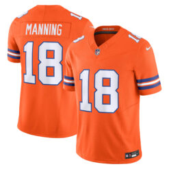Peyton Manning Denver Broncos Orange Mile High Collection 1977 Throwback Vapor F.U.S.E Limited Jersey - All Stitched