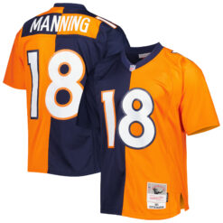 Peyton Manning Denver Broncos Orange Navy Split 2015 Legacy Jersey - All Stitched
