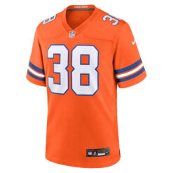 Alternative view of Jaleel McLaughlin Denver Broncos Orange Mile High Collection 1977 Throwback Game Jersey - All Stitched