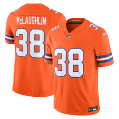 Jaleel McLaughlin Denver Broncos Orange Mile High Collection 1977 Throwback Vapor F.U.S.E Limited Jersey - All Stitched