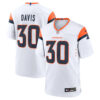 Terrell Davis Denver Broncos White Away Game Jersey - All Stitched
