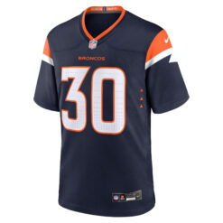 Alternative view of Terrell Davis Denver Broncos Navy Alternate Game Jersey - All Stitched