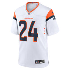 Alternative view of Champ Bailey Denver Broncos White Away Game Jersey - All Stitched