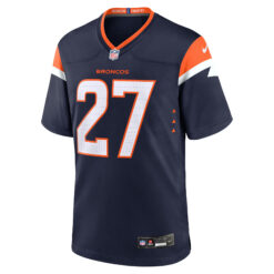 Alternative view of Steve Atwater Denver Broncos Navy Alternate Game Jersey - All Stitched