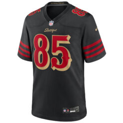 Alternative view of George Kittle San Francisco 49ers Black 2025 Rivalries Collection Game Jersey - All Stitched