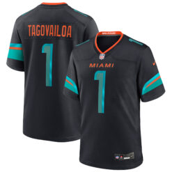 Tua Tagovailoa Miami Dolphins Pitch Blue 2025 Rivalries Collection Game Jersey - All Stitched