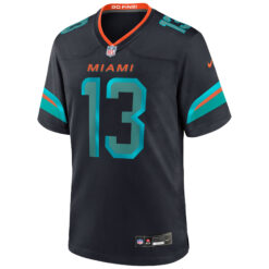 Alternative view of Dan Marino Miami Dolphins Pitch Blue 2025 Rivalries Collection Game Jersey - All Stitched
