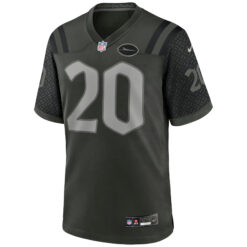 Alternative view of Breece Hall New York Jets Gotham Green 2025 Rivalries Collection Game Jersey - All Stitched