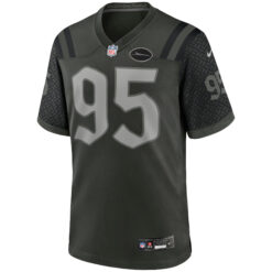 Alternative view of Quinnen Williams New York Jets Gotham Green 2025 Rivalries Collection Game Jersey - All Stitched