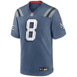 Alternative view of Stefon Diggs New England Patriots Storm Blue 2025 Rivalries Collection Game Jersey - All Stitched