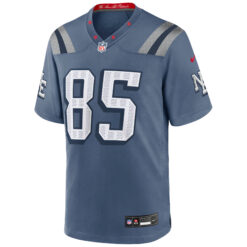 Alternative view of Hunter Henry New England Patriots Storm Blue 2025 Rivalries Collection Game Jersey - All Stitched