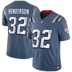 TreVeyon Henderson New England Patriots Storm Blue 2025 Rivalries Collection Limited Jersey - All Stitched