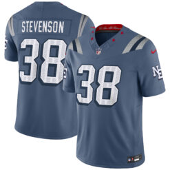 Rhamondre Stevenson New England Patriots Storm Blue 2025 Rivalries Collection Limited Jersey - All Stitched