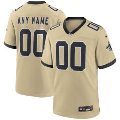 Custom New Orleans Saints Gold 2025 Rivalries Collection Game Jersey - All Stitched