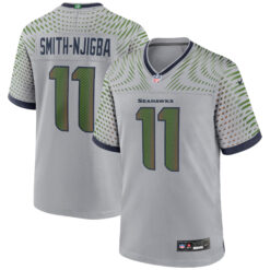 Jaxon Smith-Njigba Seattle Seahawks Wolf Grey 2025 Rivalries Collection Game Jersey - All Stitched