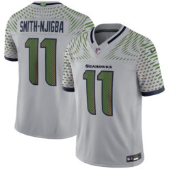 Jaxon Smith-Njigba Seattle Seahawks Wolf Grey 2025 Rivalries Collection Limited Jersey - All Stitched
