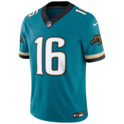 Alternative view of Trevor Lawrence Jacksonville Jaguars Teal Prowler Throwback Vapor F.U.S.E Limited Jersey - All Stitched