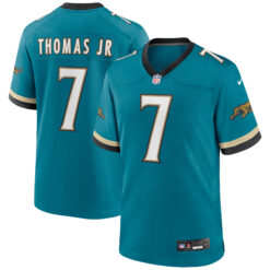 Brian Thomas Jr Jacksonville Jaguars Teal Prowler Throwback Game Jersey - All Stitched