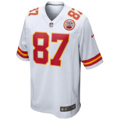 Alternative view of Travis Kelce Kansas City Chiefs White Road Game Jersey - All Stitched
