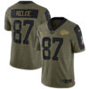 Travis Kelce Kansas City Chiefs Olive 2021 Salute To Service Limited Jersey - All Stitched