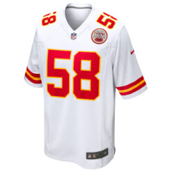 Alternative view of Derrick Thomas Kansas City Chiefs White Road Game Jersey - All Stitched