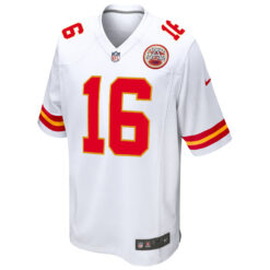 Alternative view of Len Dawson Kansas City Chiefs White Road Game Jersey - All Stitched