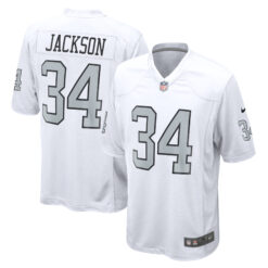 Bo Jackson Las Vegas Raiders White Alternate Game Jersey - All Stitched