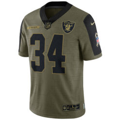 Alternative view of Bo Jackson Las Vegas Raiders Olive 2021 Salute To Service Limited Jersey - All Stitched