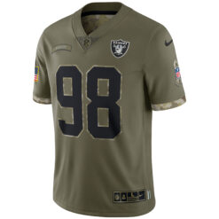 Alternative view of Maxx Crosby Las Vegas Raiders Olive 2022 Salute To Service Limited Jersey - All Stitched
