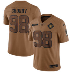 Maxx Crosby Las Vegas Raiders Brown 2023 Salute To Service Limited Jersey - All Stitched