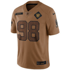 Alternative view of Maxx Crosby Las Vegas Raiders Brown 2023 Salute To Service Limited Jersey - All Stitched