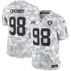 Maxx Crosby Las Vegas Raiders Arctic Camo 2024 Salute To Service Limited Jersey - All Stitched