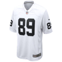 Alternative view of Brock Bowers Las Vegas Raiders White Road Game Jersey - All Stitched