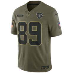 Alternative view of Brock Bowers Las Vegas Raiders Olive 2025 Salute To Service Limited Jersey - All Stitched