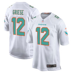 Bob Griese Miami Dolphins White Road Game Jersey - All Stitched