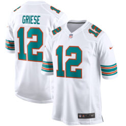 Bob Griese Miami Dolphins White Alternate Game Jersey - All Stitched