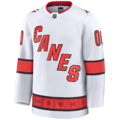 Alternative view of Custom Carolina Hurricanes White Away Premium Jersey - All Stitched